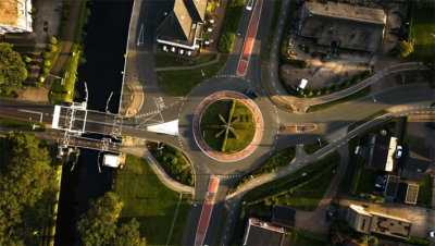 Alt Text: An image of the birds-eye view of the local roundabout