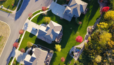  An image of the birds-eye view of the local urban area.