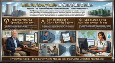 data center facilities manager using eWorkOrders CMMS