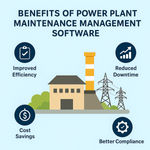 An image describing the benefits of plant maintenance software