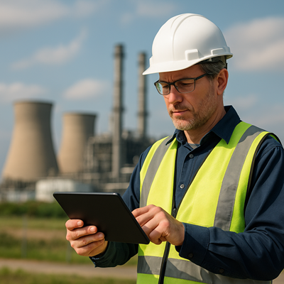 Maintenance guy looking at eWorkORders Software to see what work orders are assigned to him.