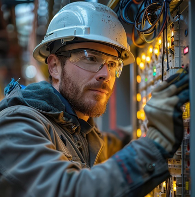 An image of a maintenance worker conducting repairs.
