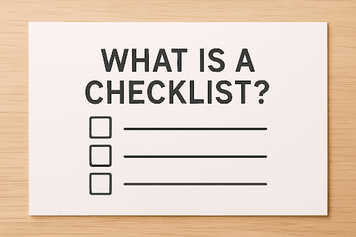 A photo of a checklist