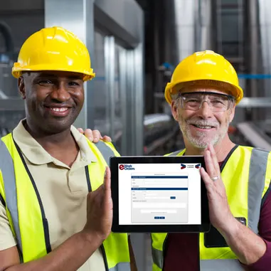 Maintenance workers using the mobile work order on the #1 rated cloud based CMMS EAM