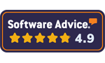 Software Advice 4.9 Stars User Reviews Average